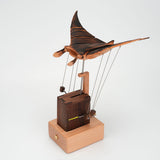 Wooden Manta Ray Bionic Marine Biological Dynamic Model, Desktop Relaxation Decor - VICTMAX 