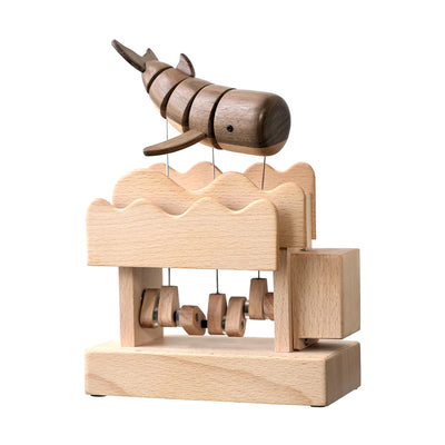 Wooden Whale Bionic Biological Dynamic Model, Office & Home Desktop Relaxation Decor - VICTMAX