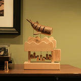 Handcrafted Wooden Bionic Whale Automaton Kinetic Art Sculpture (Non-Music Box)