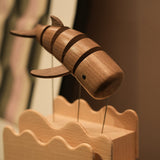 Handcrafted Wooden Bionic Whale Automaton Kinetic Art Sculpture (Non-Music Box)