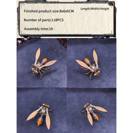 3D Metal Robotic Scarab Beetle Model Kit 118PCS Bionic Metal Insect Assembly Sculpture - VICTMAX