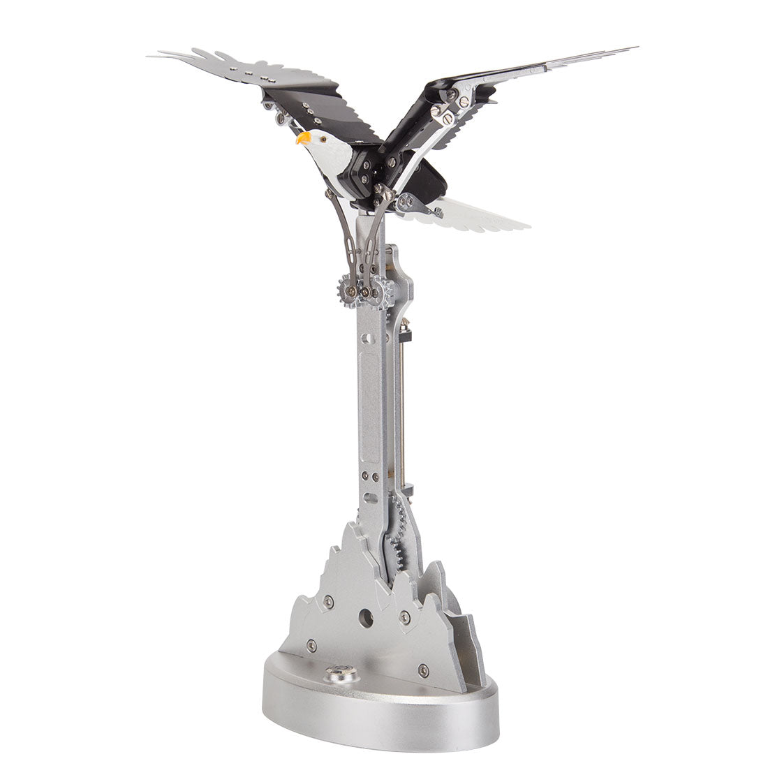 3D Metal Mechanical Bird Model Kit with Flapping Wings, Motorized DIY Aluminum Alloy Assembly Puzzle, Kinetic Desktop Sculpture for Adults - VICTMAX