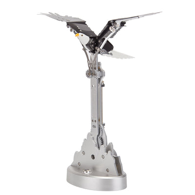 3D Metal Mechanical Bird Model Kit with Flapping Wings, Motorized DIY Aluminum Alloy Assembly Puzzle, Kinetic Desktop Sculpture for Adults - VICTMAX
