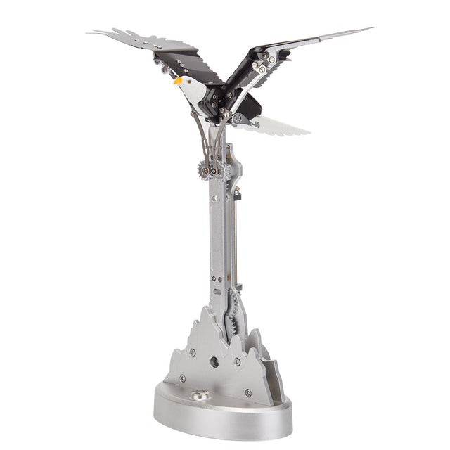 3D Metal Mechanical Bird Model Kit with Flapping Wings, Motorized DIY Aluminum Alloy Assembly Puzzle, Kinetic Desktop Sculpture for Adults - VICTMAX