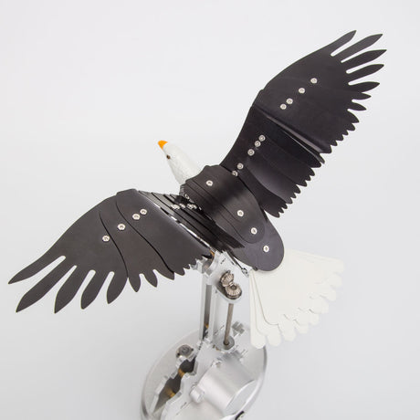 3D Metal Mechanical Bird Model Kit, Motorized Flapping Wings, DIY Aluminum Alloy Assembly Puzzle, Kinetic Sculpture Desk Decor for Adults - VICTMAX