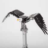 3D Metal Mechanical Bird Model Kit, Motorized Flapping Wings, DIY Aluminum Alloy Assembly Puzzle, Kinetic Sculpture Desk Decor for Adults - VICTMAX