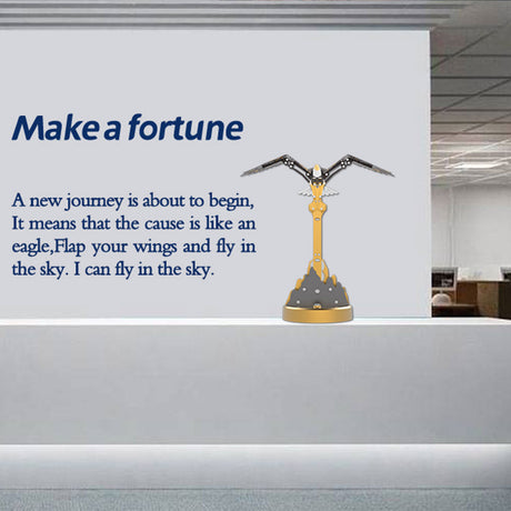 Kinetic mechanical bird desk decor with moving wings, modern office display sculpture and conversation piece - VICTMAX