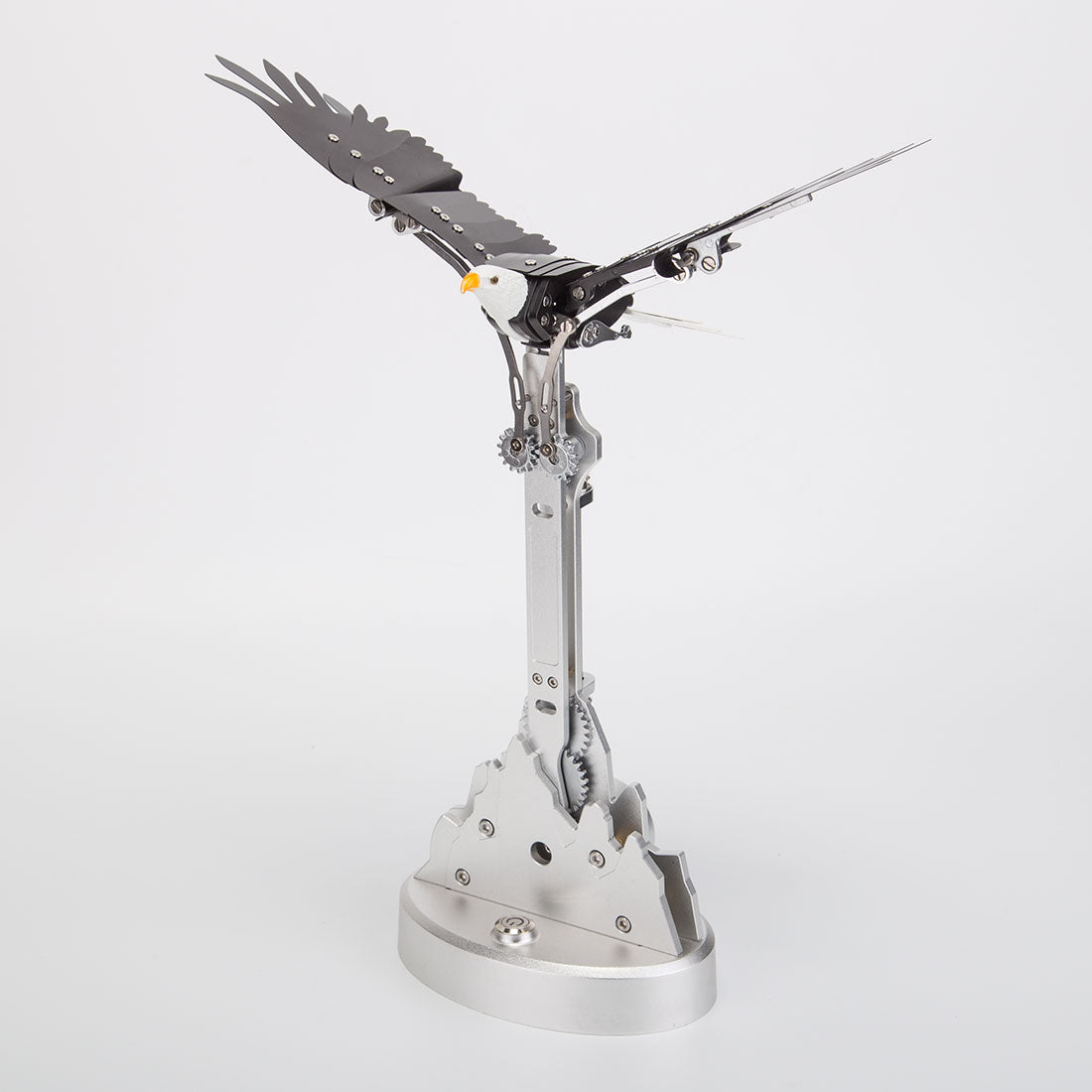 Assembled metal mechanical bird model with dynamic flapping wings, kinetic sculpture desk decoration and collectible display - VICTMAX