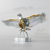 3D metal mechanical bird model dimensions and display size, collectible steampunk desk decoration for home or office - VICTMAX