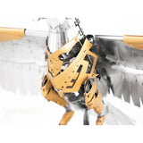 3D Metal Mechanical Bird Model Kit assembled in armor finish, stainless steel steampunk DIY puzzle with display base for desktop decoration and collection - VICTMAX