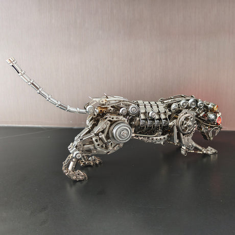 3D Metal Leopard Model Kit 1000PCS DIY Steampunk Mechanical Animal Assembly - VICTMAX