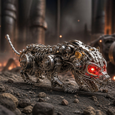 3D Metal Leopard Model Kit 1000PCS DIY Steampunk Mechanical Animal Assembly - VICTMAX
