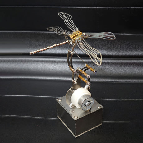 Stainless Steel Mechanical Dragonfly Sculpture Desktop Display Decor - VICTMAX