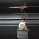 Mechanical Dragonfly Model with Flapping Wings Dynamic Metal Sculpture - VICTMAX