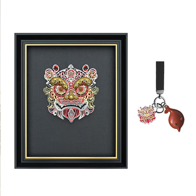 Metal Mythical Beast Puzzle Kit 237PCS Stainless Steel DIY Assembly Model with Decorative Frame - VICTMAX