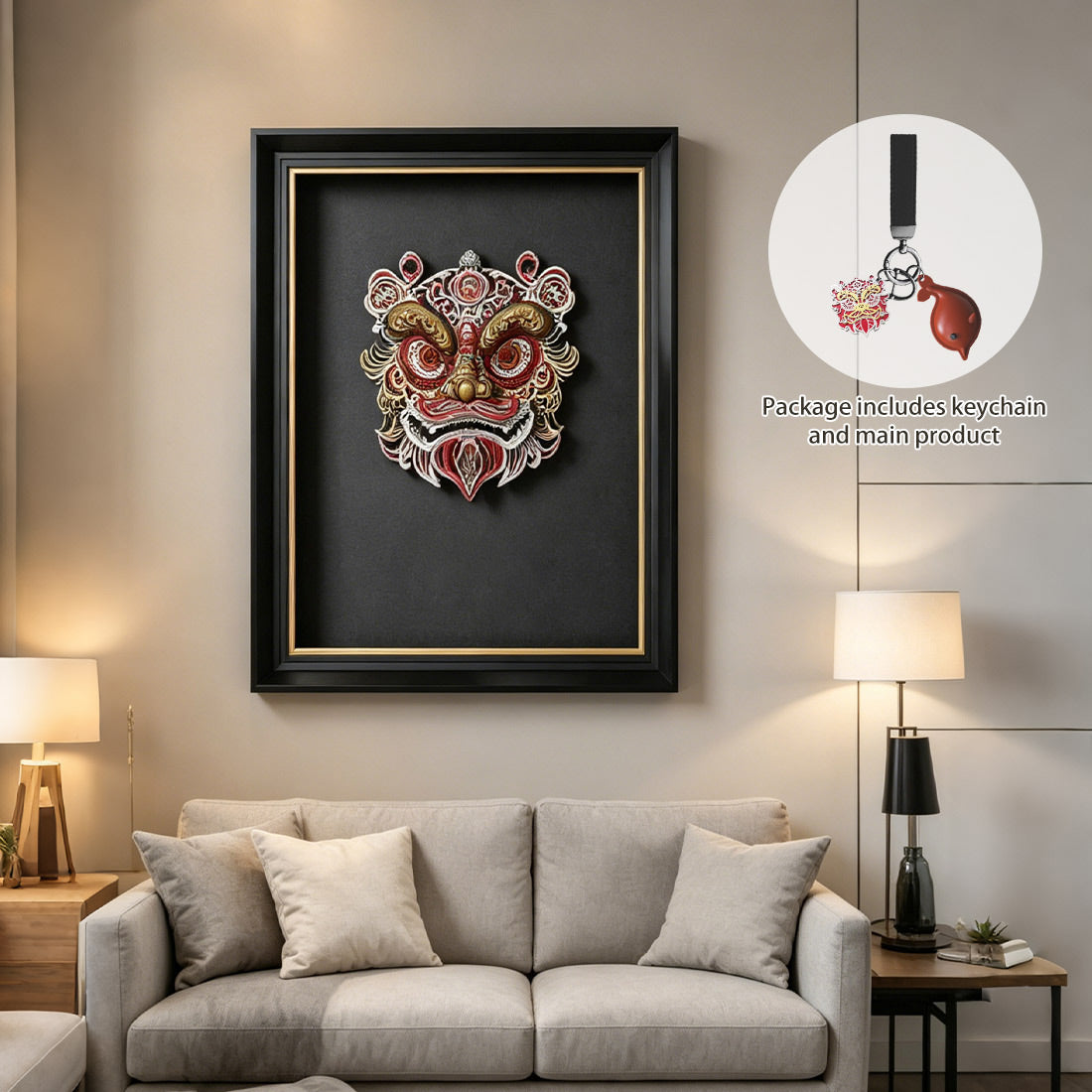 Framed Mechanical Mythical Beast Artwork for Home and Office Decor - VICTMAX