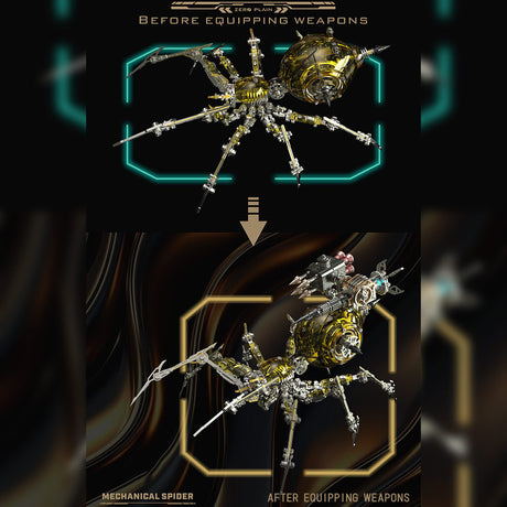 3D Metal War Spider Model Kit 602PCS Steampunk Mechanical Assembly- VICTMAX