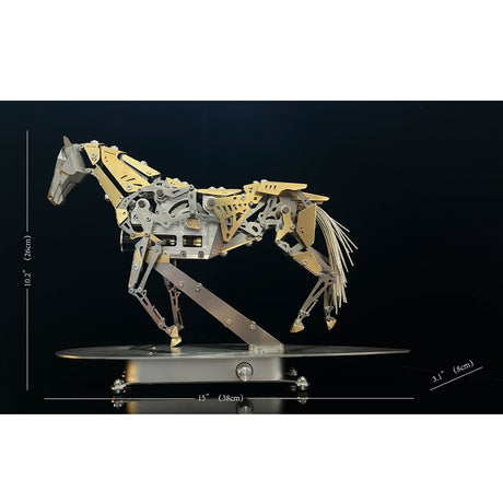 3D Metal Mechanical Horse DIY Assembly Puzzle Kit Size - VICTMAX