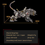 3D Metal Bengal Tiger Model Kit 700PCS DIY Mechanical Animal Assembly - VICTMAX