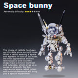 3D Metal Aerospace Rabbit Model Kit 500PCS DIY Assembly Sci-Fi Mechanical Sculpture - VICTMAX