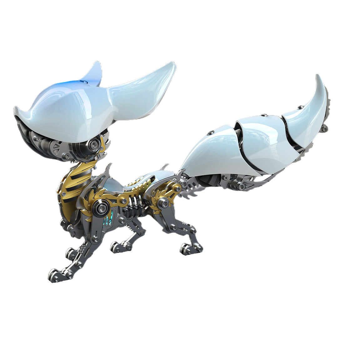 3D Metal Fox Mechanical Model Kit with LED Lights 339PCS DIY Assembly - VICTMAX