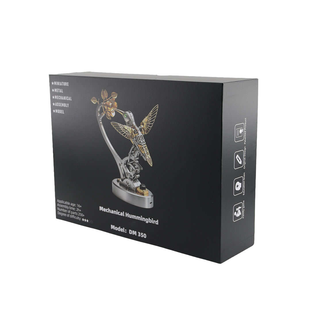 Metal Steampunk Mechanical Bird Model Kit, 250+PCS DIY Assembly with Moving Wings, LED Eyes, Bird Sounds and Exposed Gears - VICTMAX