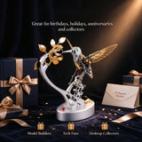 Metal Steampunk Mechanical Bird Model Kit, 250+PCS DIY Assembly with Moving Wings, LED Eyes, Bird Sounds and Exposed Gears - VICTMAX