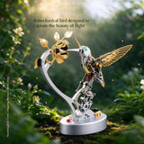 Metal Steampunk Mechanical Bird Model Kit, 250+PCS DIY Assembly with Moving Wings, LED Eyes, Bird Sounds and Exposed Gears - VICTMAX