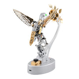 Metal Steampunk Mechanical Bird Model Kit, 250+PCS DIY Assembly with Moving Wings, LED Eyes, Bird Sounds and Exposed Gears - VICTMAX