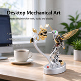 Metal Steampunk Mechanical Bird Model Kit, 250+PCS DIY Assembly with Moving Wings, LED Eyes, Bird Sounds and Exposed Gears - VICTMAX