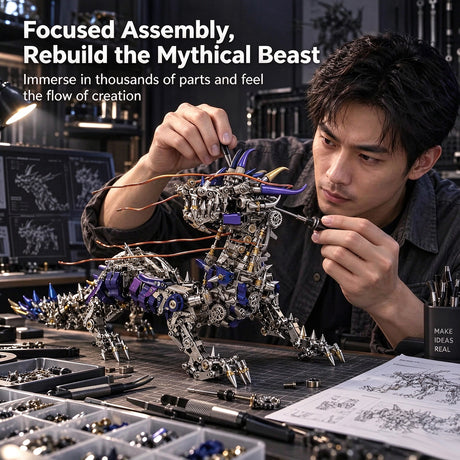 Steampunk Qilin Mythical Creature Metal Puzzle Assembly Kit - VICTMAX