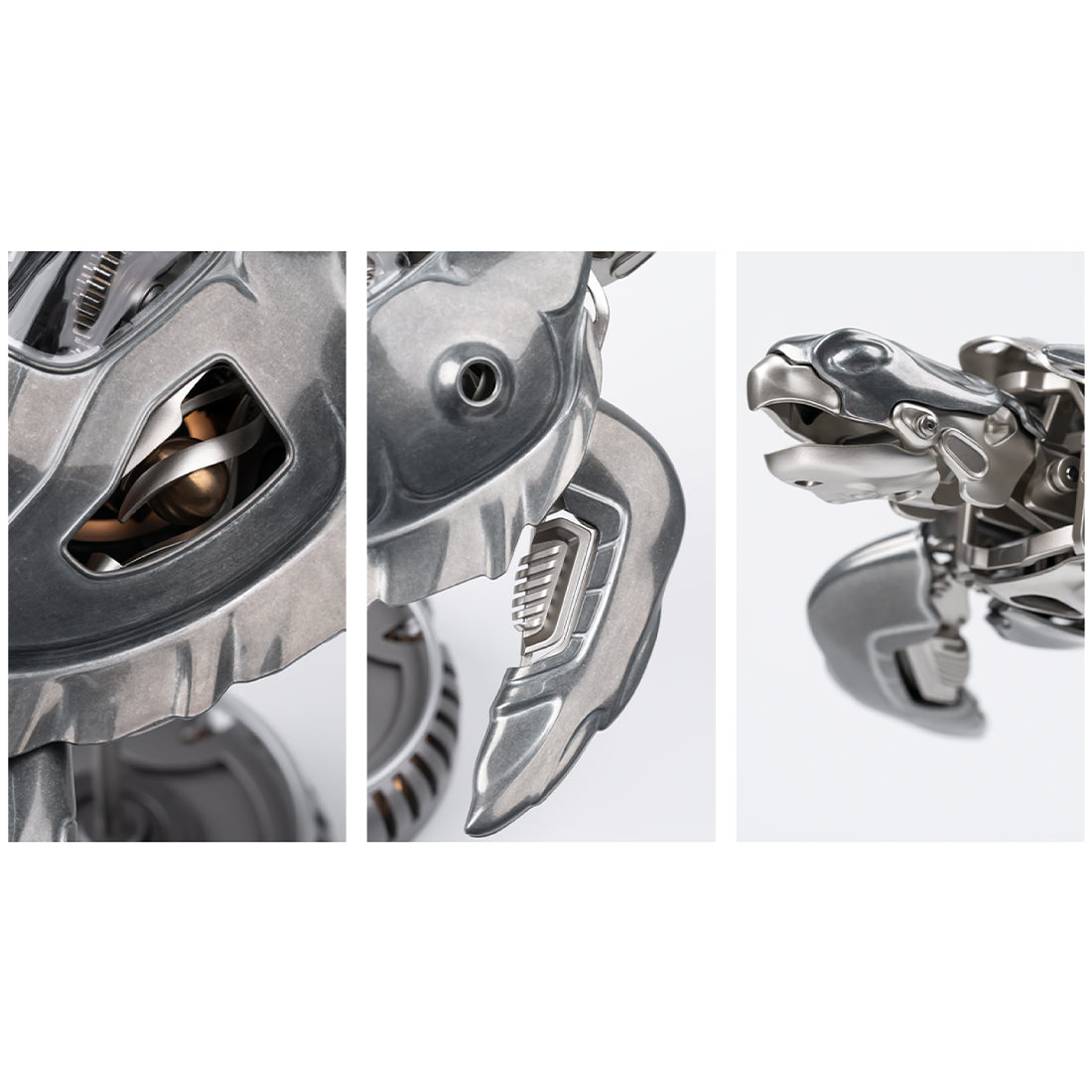 Metal Puzzle Mechanical Turtle Model Kit, 200+PCS Steampunk DIY Assembly Sculpture with Visible Gears and LED Display Base - VICTMAX