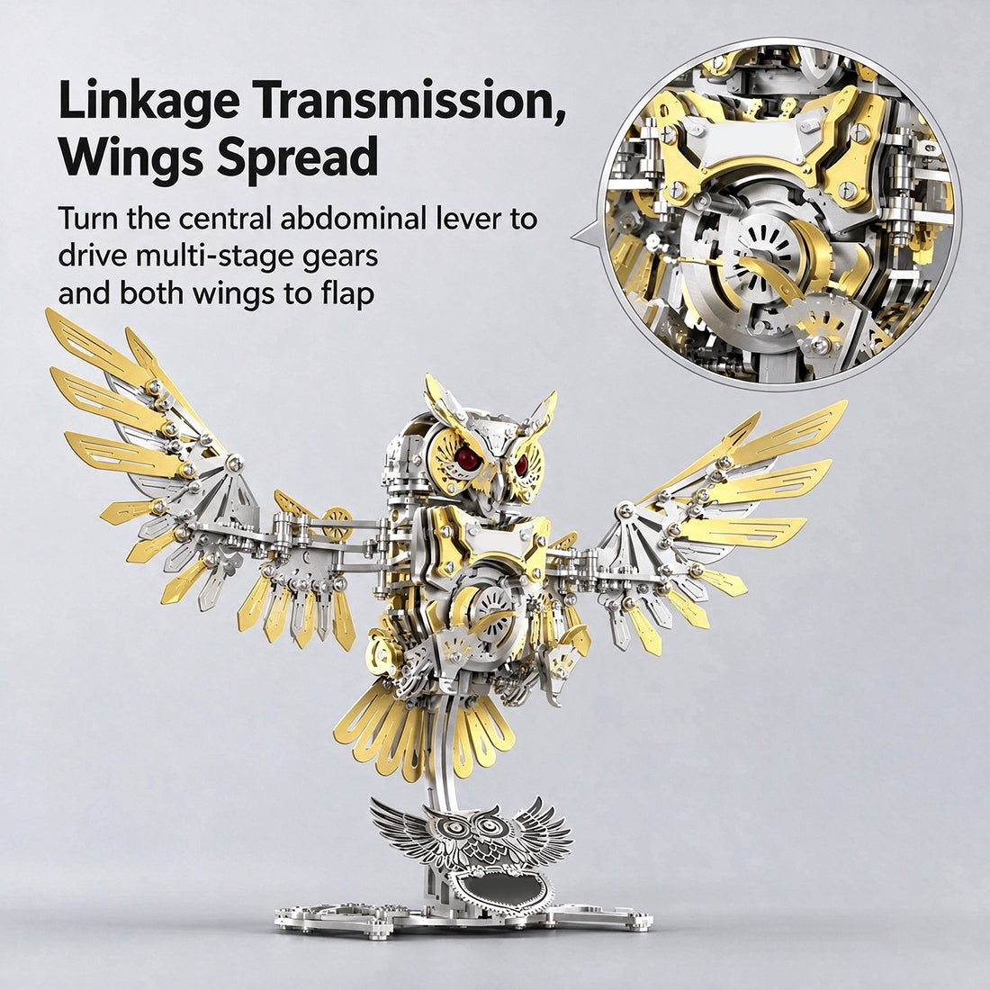 Metal Puzzle Dynamic Mechanical Owl DIY Assembly Kit 700+PCS