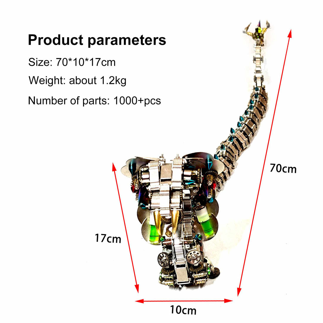 Realistic Mechanical King Cobra Metal Snake Model Kit DIY 1000+PCS Victmax