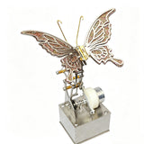 Finished Mechanical Butterfly Sculpture with Moving Wings and Exposed Gear Transmission - Victmax