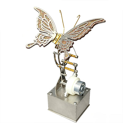 Mechanical Dynamic Butterfly Insect 3D Metal Model with Animated Flapping Wings and Stainless Steel Kinetic Sculpture - Victmax