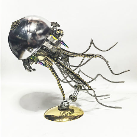 Steampunk Mechanical Jellyfish Metal Model Kit 800+PCS DIY Assembly Industrial Desk Sculpture Art Display VICTMAX