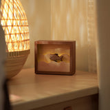 Wooden Ambient Fish Lamp Bionic Marine Biological Dynamic Model, Desktop Relaxation Decor - VICTMAX