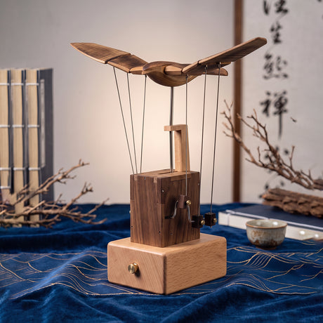 Wooden Bionic Bald Eagle Automaton with Dynamic Flapping Wings - VICTMAX