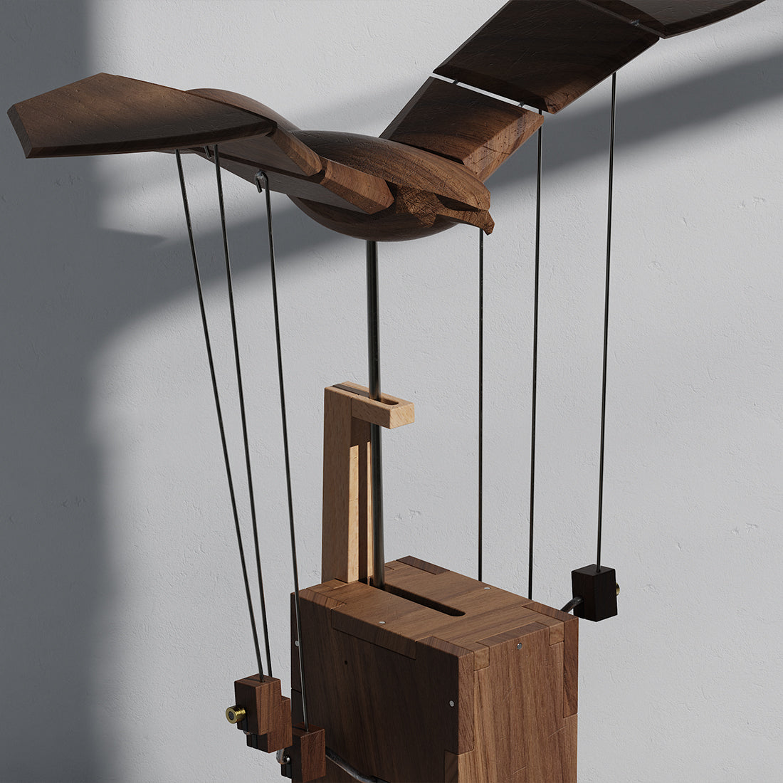 Wooden Bionic Bald Eagle Automaton with Dynamic Flapping Wings - VICTMAX