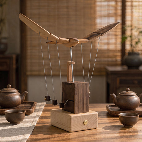 Wooden Bionic Bald Eagle Automaton with Dynamic Flapping Wings - VICTMAX