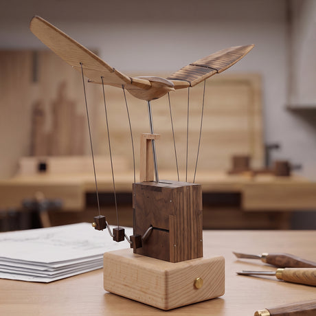 Wooden Bionic Bald Eagle Automaton with Dynamic Flapping Wings - VICTMAX