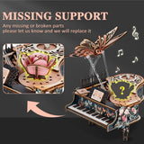 3D Wooden Butterfly Melody Box with Moving Butterfly and Rotating Rose - VICTMAX