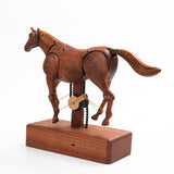 Mechanical Wooden Horse Automaton Model, Handcrafted Wood Dynamic Sculpture - VICTMAX