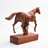 Mechanical Wooden Horse Automaton Model, Handcrafted Wood Dynamic Sculpture - VICTMAX