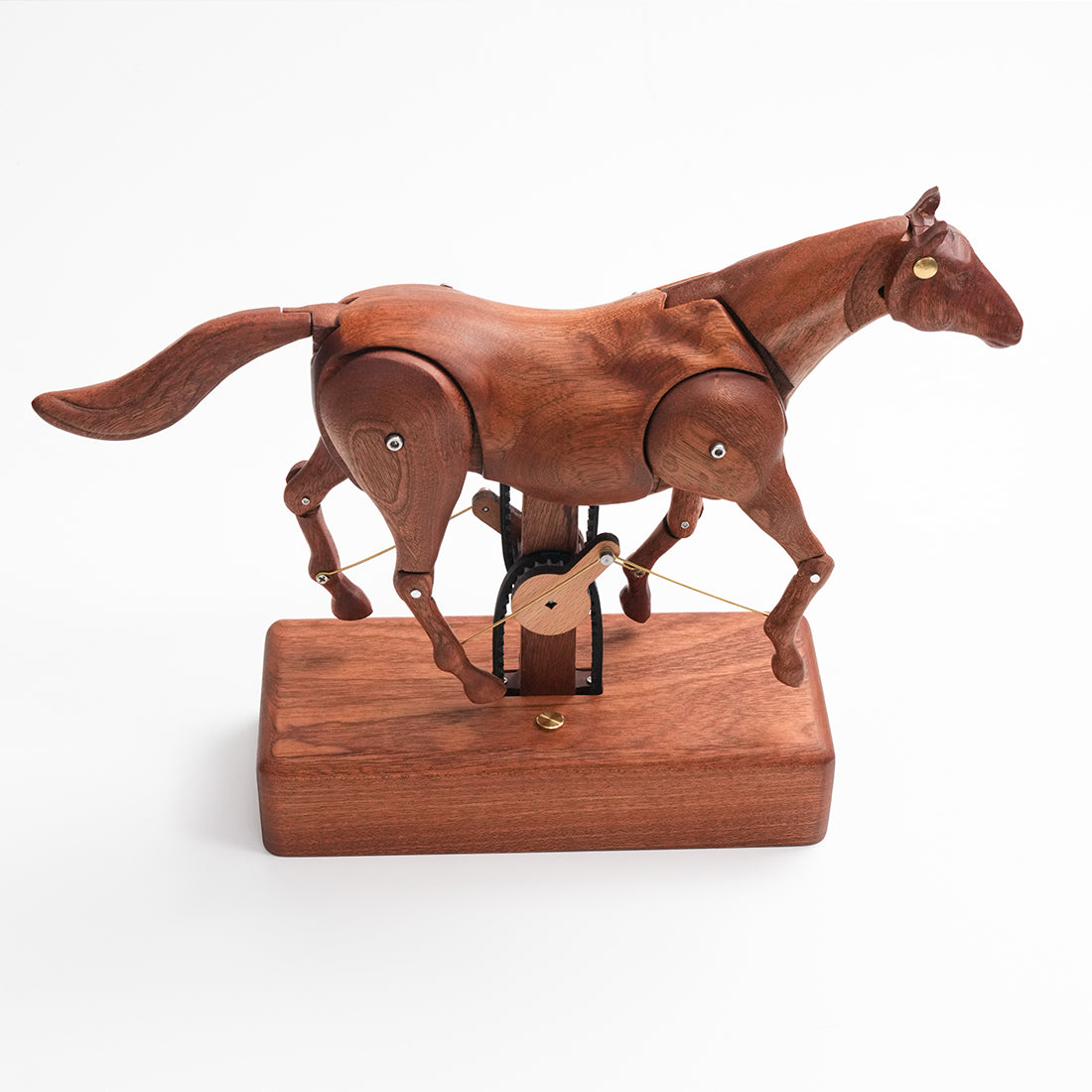 Mechanical Wooden Horse Automaton Model, Handcrafted Wood Dynamic Sculpture - VICTMAX