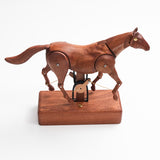 Mechanical Wooden Horse Automaton Model, Handcrafted Wood Dynamic Sculpture - VICTMAX