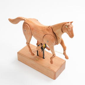 Mechanical Wooden Horse Automaton Model, Handcrafted Wood Dynamic Sculpture - VICTMAX