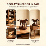 Mechanical Wooden Horse Automaton Model, Handcrafted Wood Dynamic Sculpture - VICTMAX