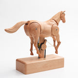 Mechanical Wooden Horse Automaton Model, Handcrafted Wood Dynamic Sculpture - VICTMAX